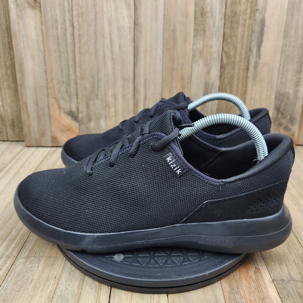 Kizik Madrid Eco Knit Shoes Mens Size 9.5 Triple Black Fast Handsfree Athletic
